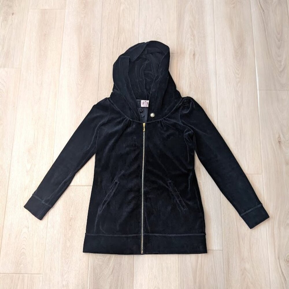 GUC Juicy Couture Original Rare Hoodie Made in USA Cotton Blend Gold J Zip SZ M